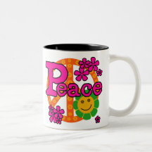 60s Style Peace Mugs