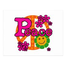 60s Style Peace Postcard