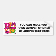 60s Style Peace T-shirts and Gifts Bumper Stickers