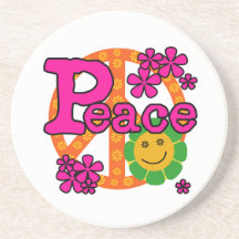 60s Style Peace T-shirts and Gifts Coaster