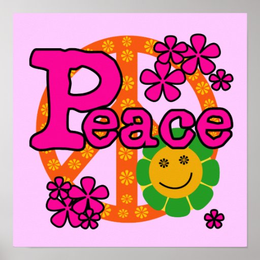 60s Style Peace T-shirts and Gifts Poster