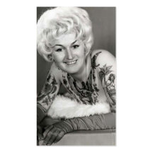 '60s Tattooed Lady Business Card Template