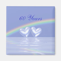 60th Anniversary Diamond Hearts Fridge Magnets