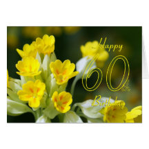 60th birthday card with pretty flower, floral card