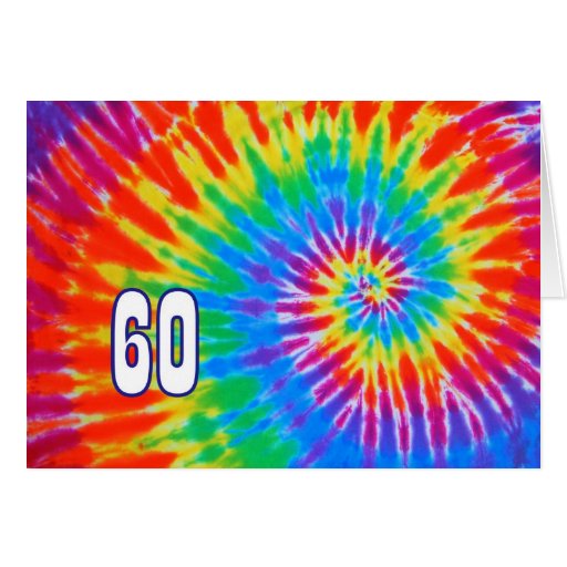 60th Birthday Groovy Tie-Dye Card