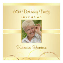 60th Birthday Party - Custom Photo Invitations