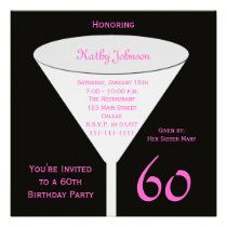 60th Birthday Party Invitation -- 60th Toast invitations