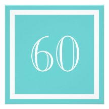 60th Birthday Party Invitation - Aqua