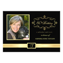 60th Birthday Party Invitations with Photo