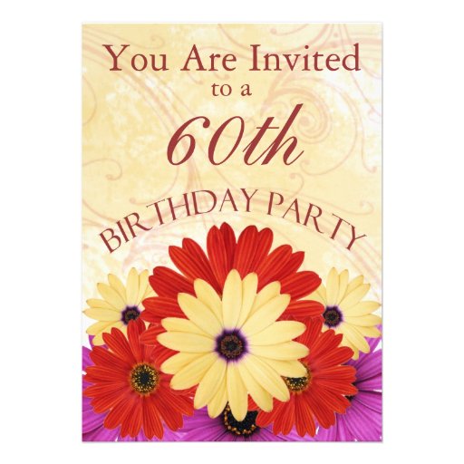60th Birthday Party Personalised Invitation