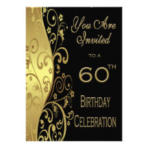 60th Birthday Party Personalised Invitation