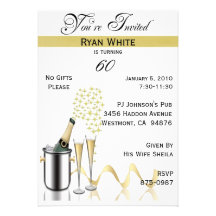 60th Birthday Party Personalised Invitation