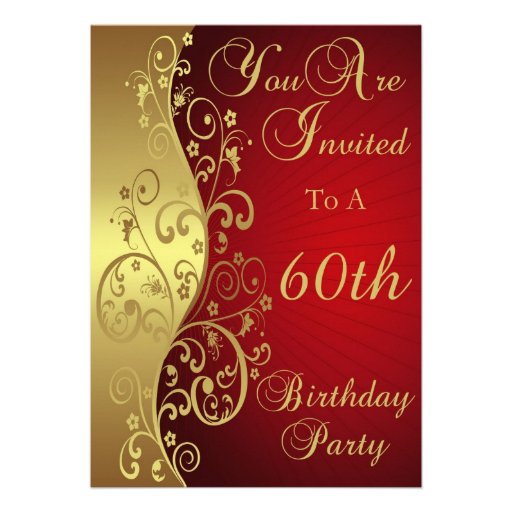 60th Birthday Party Personalised Invitation