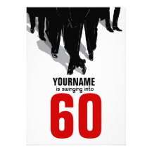 60th Birthday Swingers Rat Pack Party Custom Invite