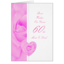 60th Wedding Anniversary Mum & Dad Purple Rose Hea Card