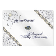 60th Wedding Anniversary RSVP Card Personalised Invite