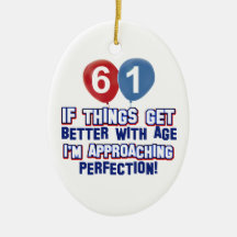 61st year old birthday gift christmas tree ornament