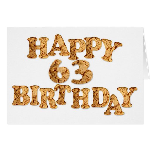 63rd Birthday Card For A Cookie Lover Zazzle