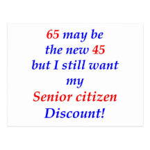 65 Senior Citizen Post Card