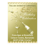 65th Birthday Party Invitations - Gold