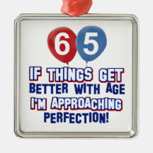 65th year old birthday gift ornaments