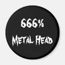 666%Metal Head Refrigerator Magnet