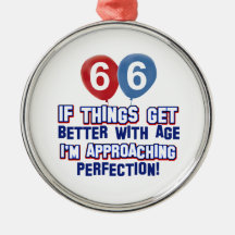 66th year old birthday design christmas tree ornaments
