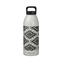 6700_ornamental ORNAMENTAL BLACK WHITE DECORATIVE Water Bottle
