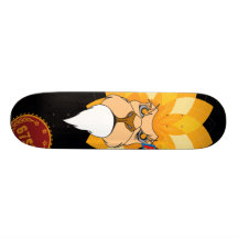 67SOSK8 ARGYLE SERIES*LIONS HEAD*ORANGE CUSTOM SKATEBOARD