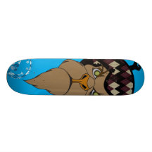 67SOSK8 ARGYLE SERIES LIONS HEAD* SKYBLUE & WHITE CUSTOM SKATEBOARD