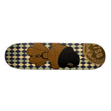 67SOSK8 ARGYLE SERIES MUNNY BROWN & GOLD LOGO SKATE DECKS