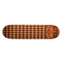 67SOSK8 ARGYLE SERIES ORANGE*SMOKE GRAY CUSTOM SKATEBOARD