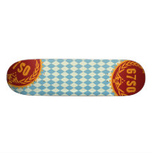 67SOSK8 ARGYLE SKYBLUE*TEAL SKATE DECKS