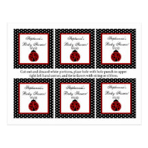 6 Favour Tags Red Ladybug Postcard