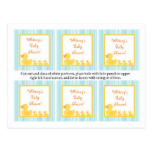 6 Favour Tags Rubber Ducky Bubbles Post Cards