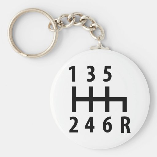 6 gearshift race car black key chains
