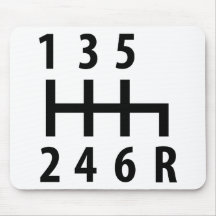 6 gearshift race car black mouse mats