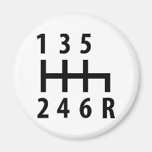 6 gearshift race car black refrigerator magnets
