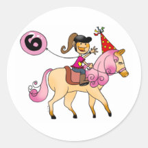6 year old girl on a pony sticker