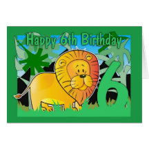 6th Birthday Card - Lion