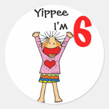 6th birthday girl sticker