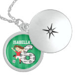 6th Birthday Red and White Soccer Girl 1 Necklace
