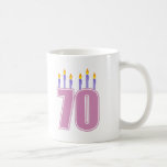 70 Birthday Candles (Pink / Purple) Coffee Mug