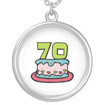 70 Year Old Birthday Cake Necklace