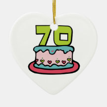 70 Year Old Birthday Cake Ornament