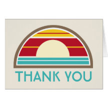 70's Inspired Ocean Sunset Thank You Card