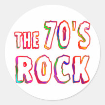 70s Rock Round Stickers