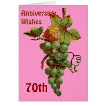 70th Anniversary wishes, customisable Greeting Cards