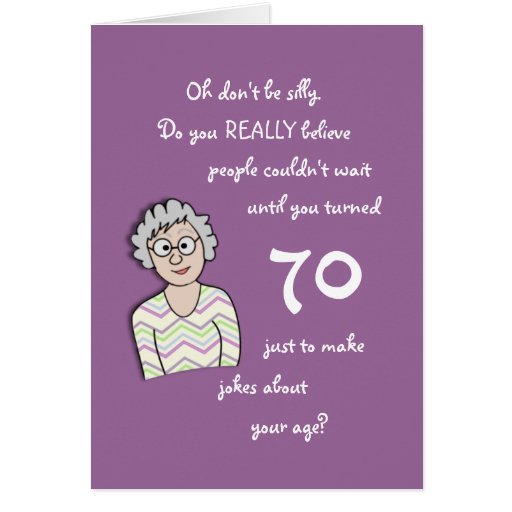 70th Birthday For Her Funny Card Zazzle 