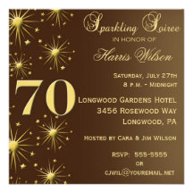 70th Birthday Invitations